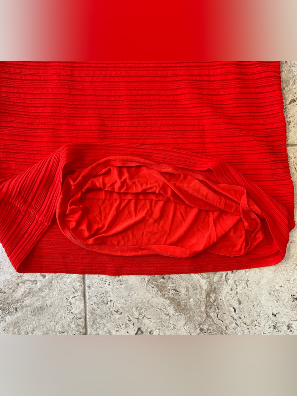 COS Boxy Crew Neck Pleated Cotton Blend Pullover Short Sleeve Mini Dress Red, S - Picture 8 of 12